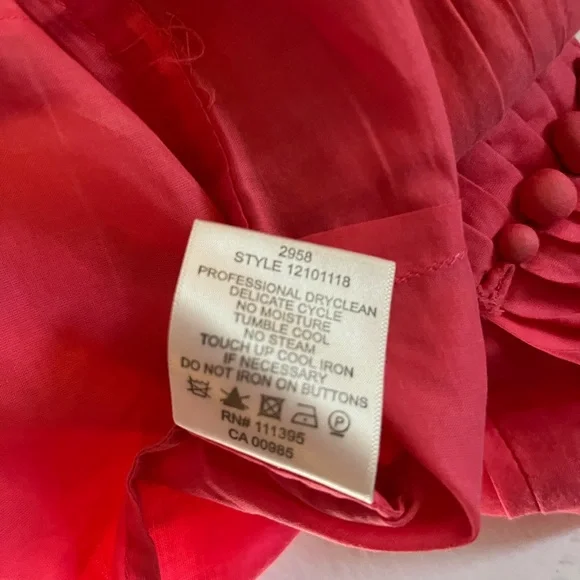 Tory Burch Sleeveless Pintuck Ruffle Collar Top Womens sz 4 Salmon Pink - Picture 10 of 10